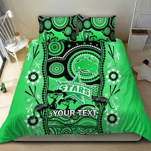 custom-melbourne-stars-cricket-bedding-set-happy-australia-day-aboriginal-art