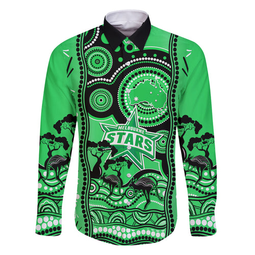 custom-melbourne-stars-cricket-family-matching-off-shoulder-short-dress-and-hawaiian-shirt-happy-australia-day-aboriginal-art