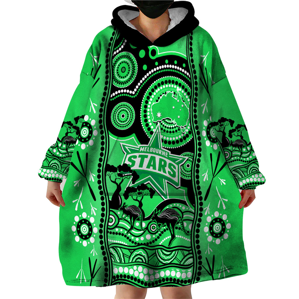 custom-melbourne-stars-cricket-wearable-blanket-hoodie-happy-australia-day-aboriginal-art