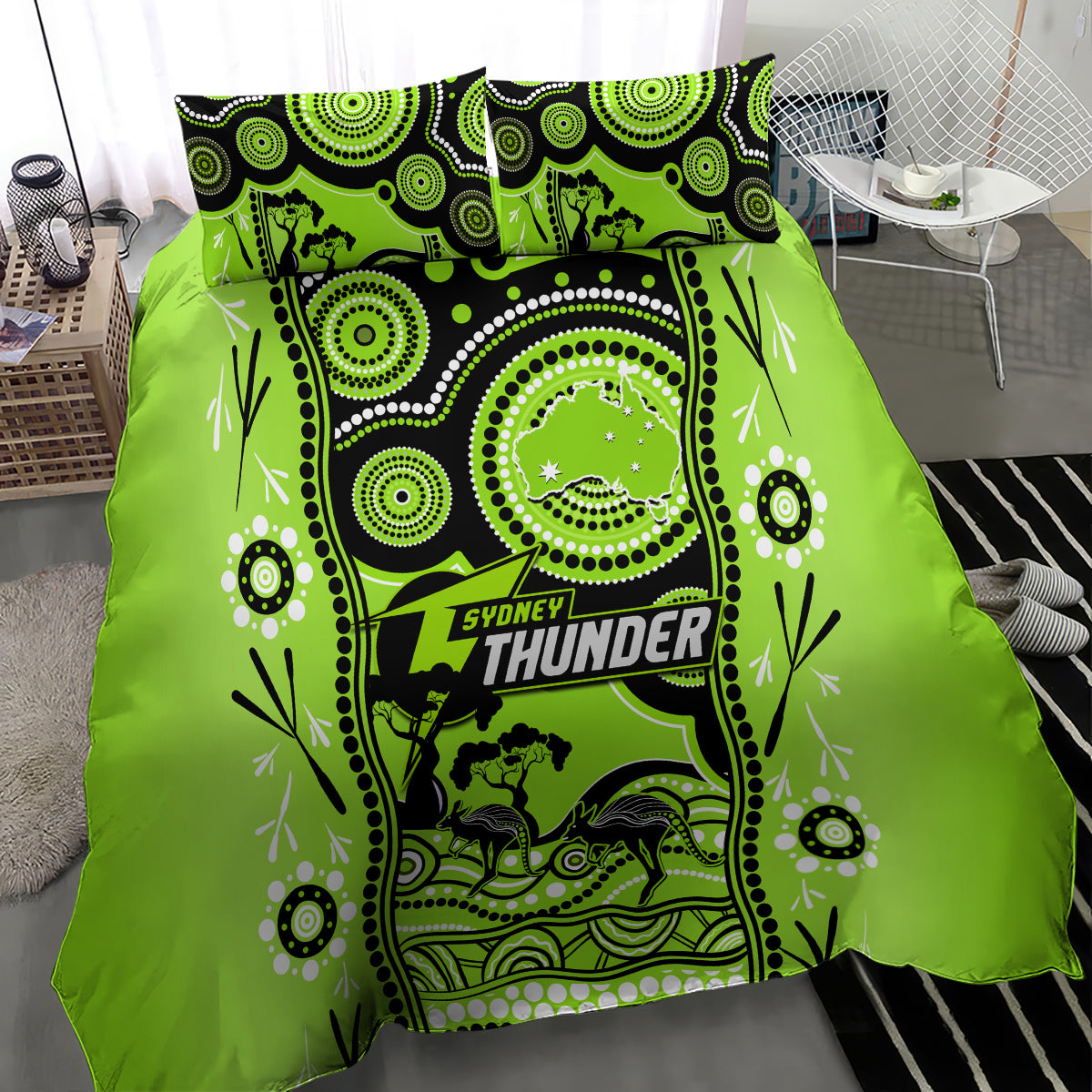 sydney-thunder-cricket-bedding-set-happy-australia-day-aboriginal-art