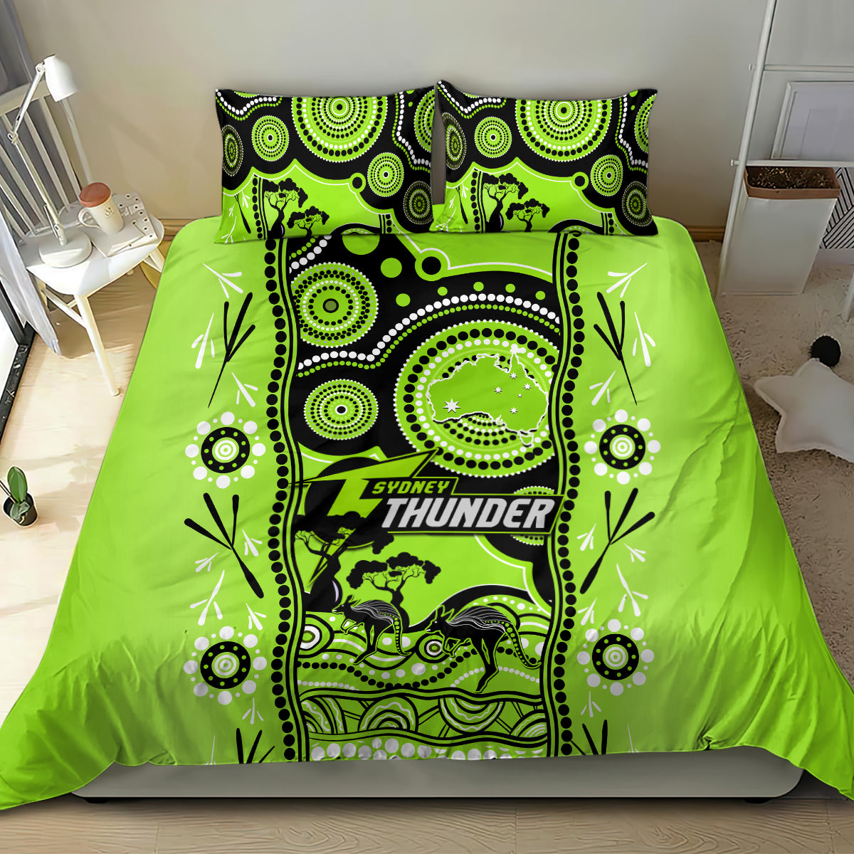 sydney-thunder-cricket-bedding-set-happy-australia-day-aboriginal-art