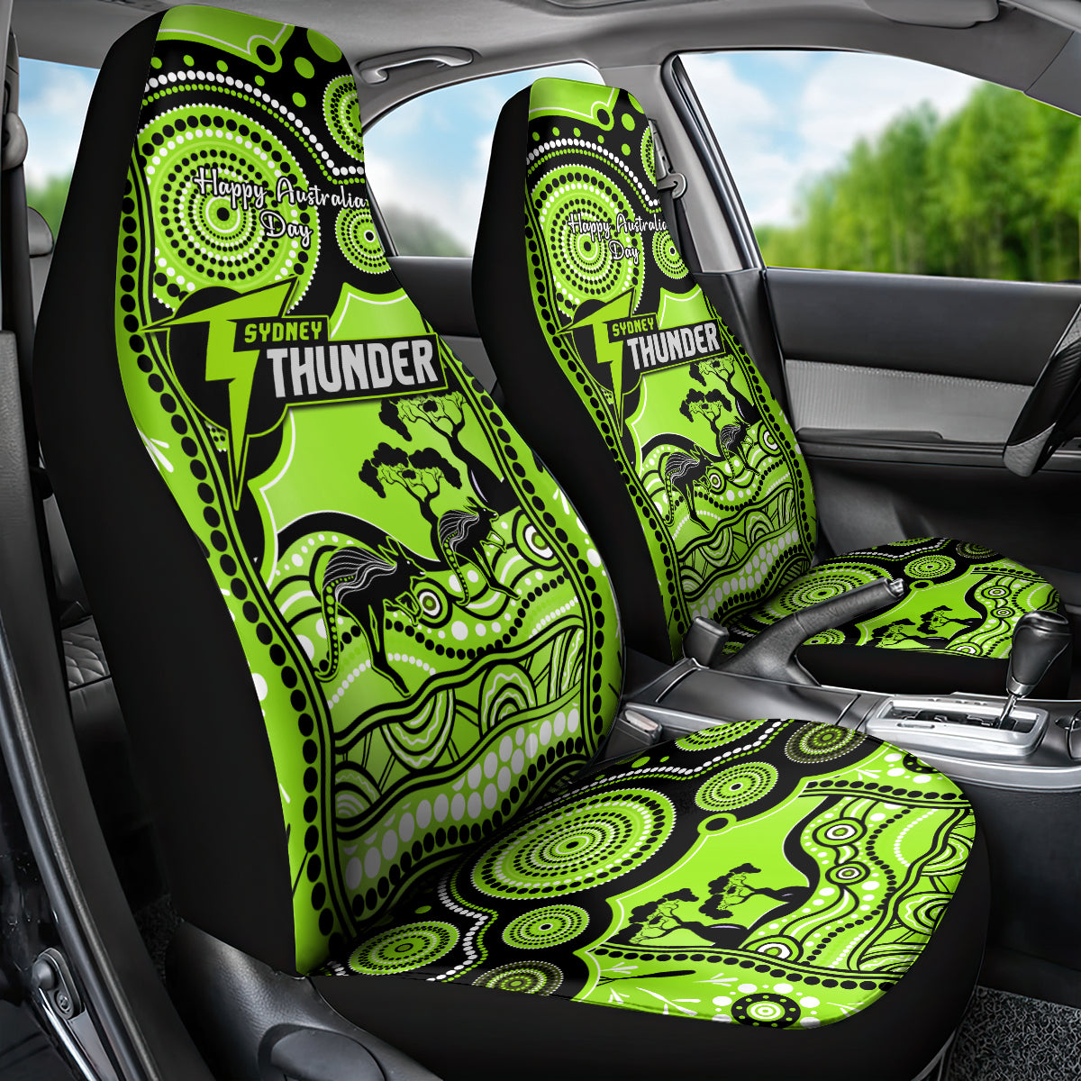 sydney-thunder-cricket-car-seat-cover-happy-australia-day-aboriginal-art