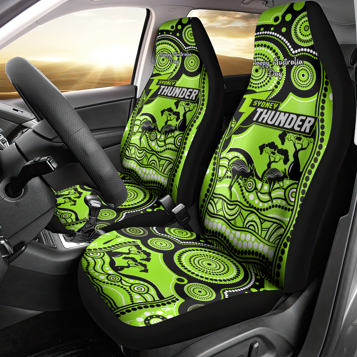 sydney-thunder-cricket-car-seat-cover-happy-australia-day-aboriginal-art