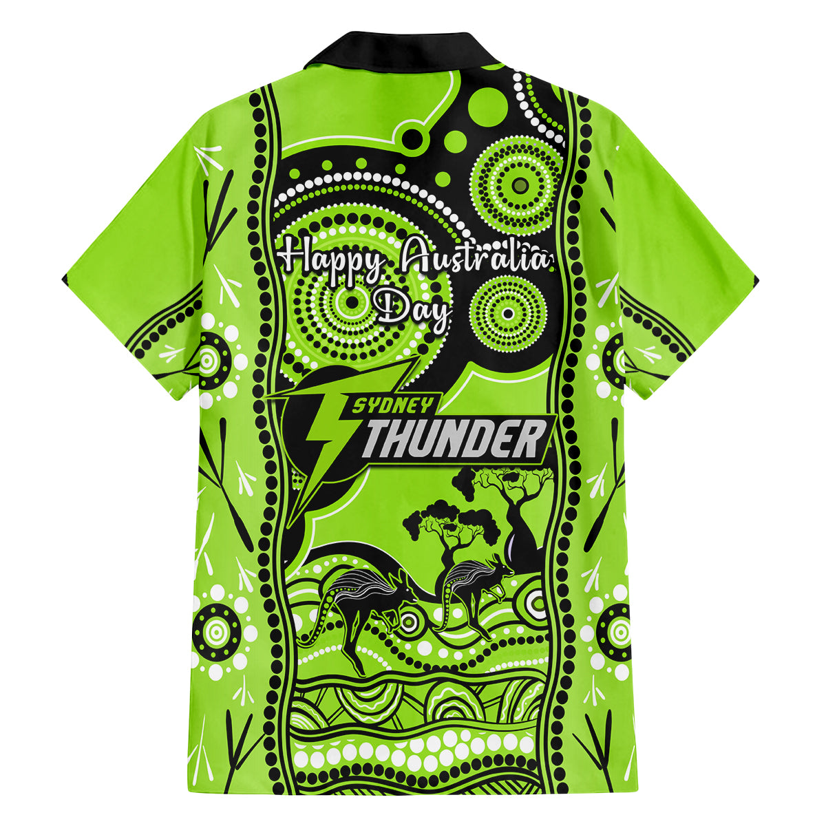 sydney-thunder-cricket-family-matching-off-shoulder-long-sleeve-dress-and-hawaiian-shirt-happy-australia-day-aboriginal-art
