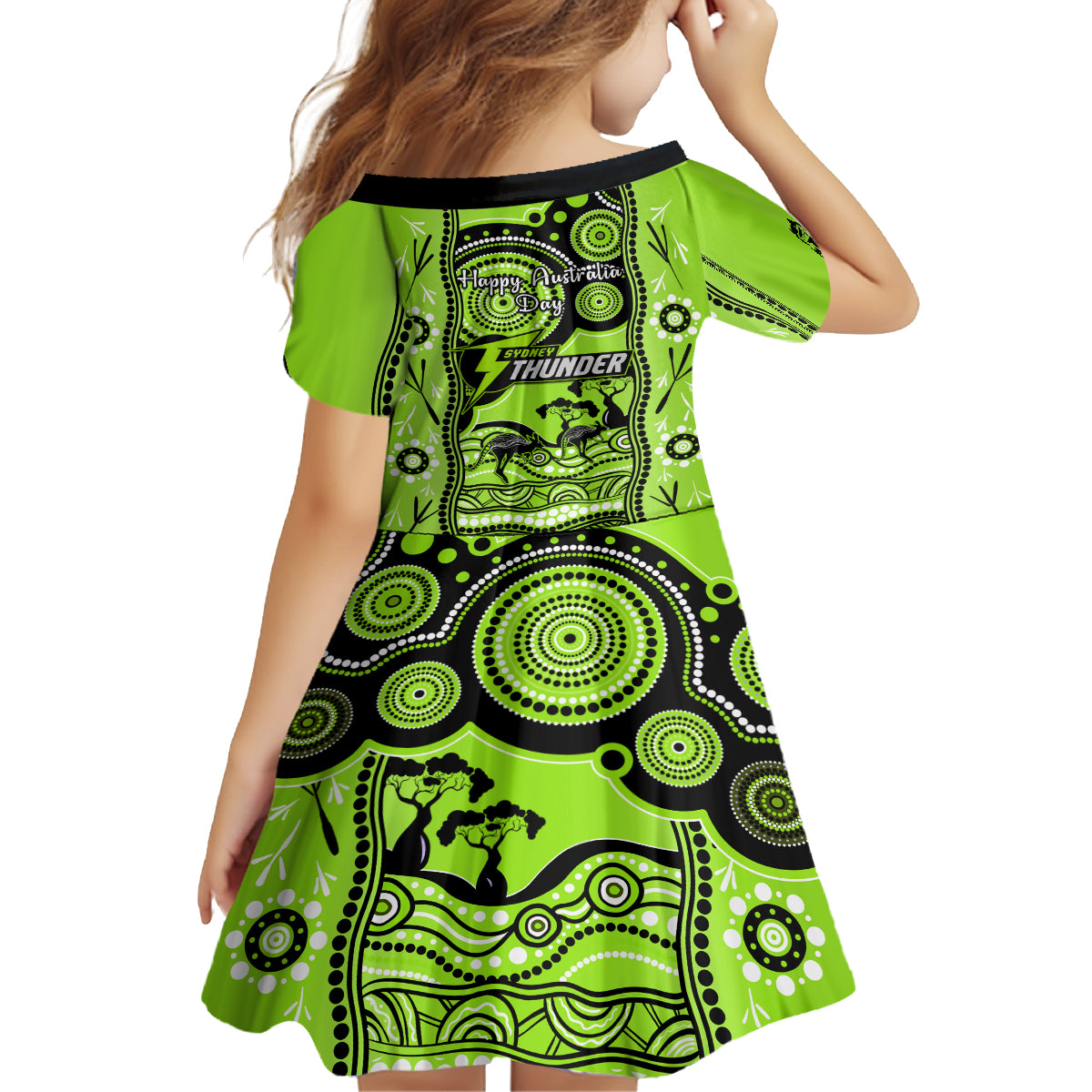 sydney-thunder-cricket-kid-short-sleeve-dress-happy-australia-day-aboriginal-art
