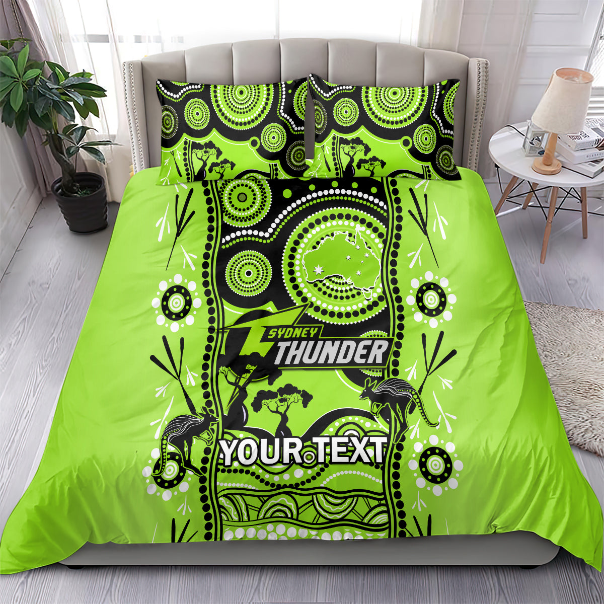 custom-sydney-thunder-cricket-bedding-set-happy-australia-day-aboriginal-art