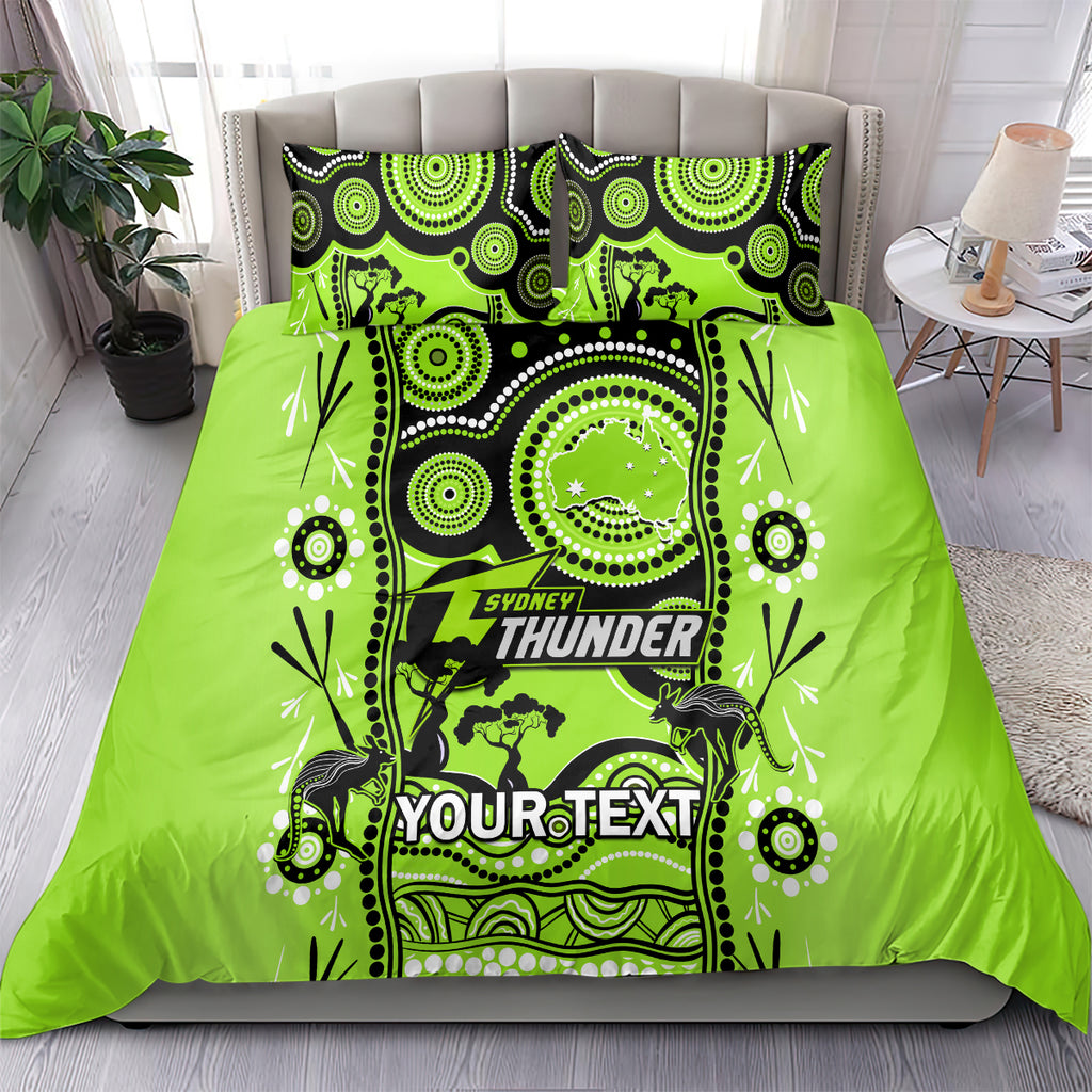 custom-sydney-thunder-cricket-bedding-set-happy-australia-day-aboriginal-art