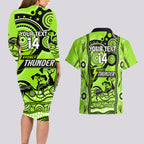 custom-sydney-thunder-cricket-couples-matching-long-sleeve-bodycon-dress-and-hawaiian-shirt-happy-australia-day-aboriginal-art