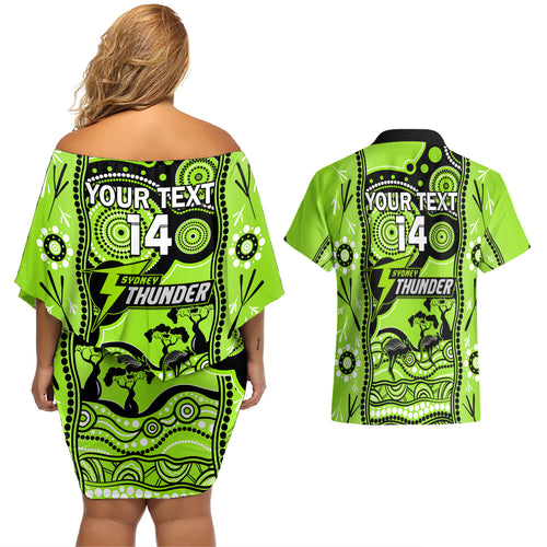 custom-sydney-thunder-cricket-couples-matching-off-shoulder-short-dress-and-hawaiian-shirt-happy-australia-day-aboriginal-art
