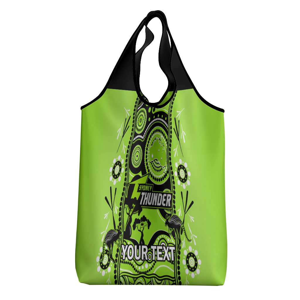 Custom Sydney Thunder Cricket Grocery Bag Happy Australia Day Aboriginal Art
