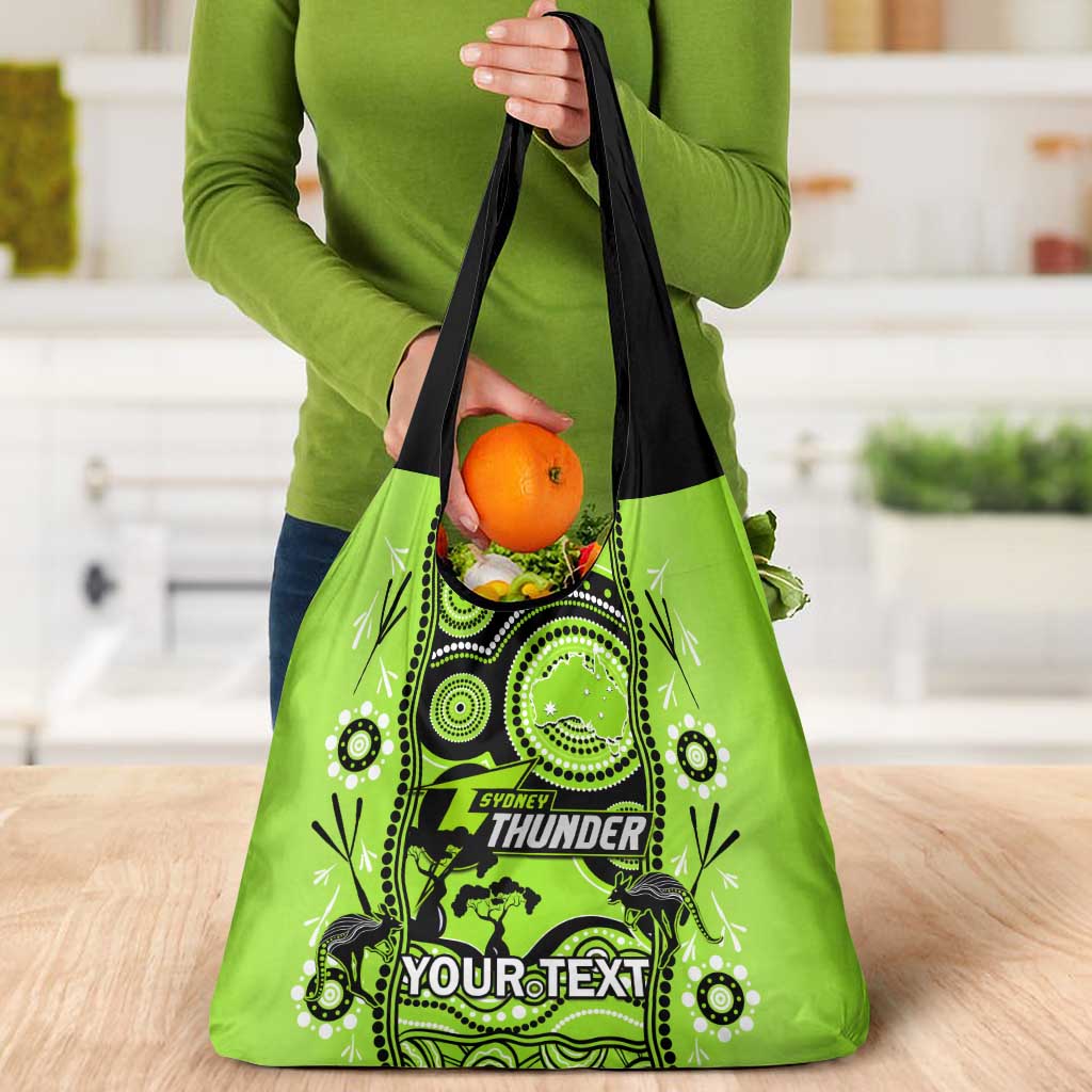Custom Sydney Thunder Cricket Grocery Bag Happy Australia Day Aboriginal Art