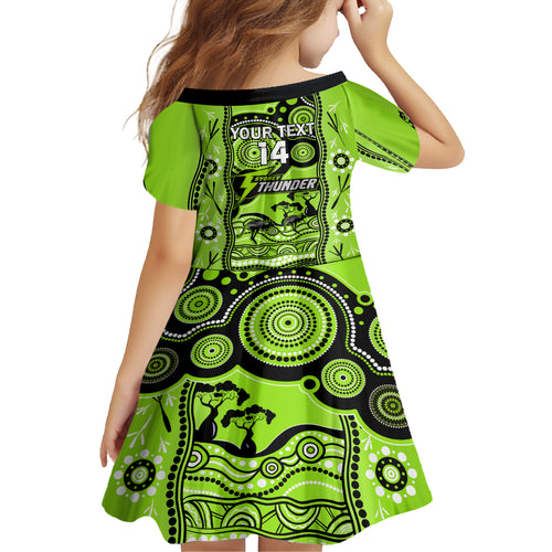 custom-sydney-thunder-cricket-kid-short-sleeve-dress-happy-australia-day-aboriginal-art