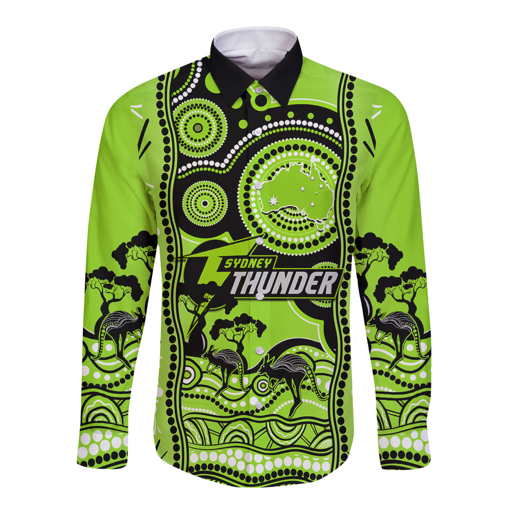 custom-sydney-thunder-cricket-long-sleeve-button-shirt-happy-australia-day-aboriginal-art