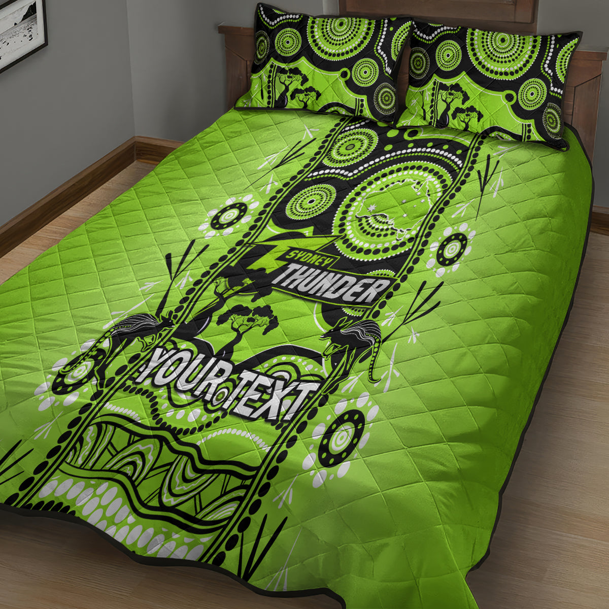custom-sydney-thunder-cricket-quilt-bed-set-happy-australia-day-aboriginal-art