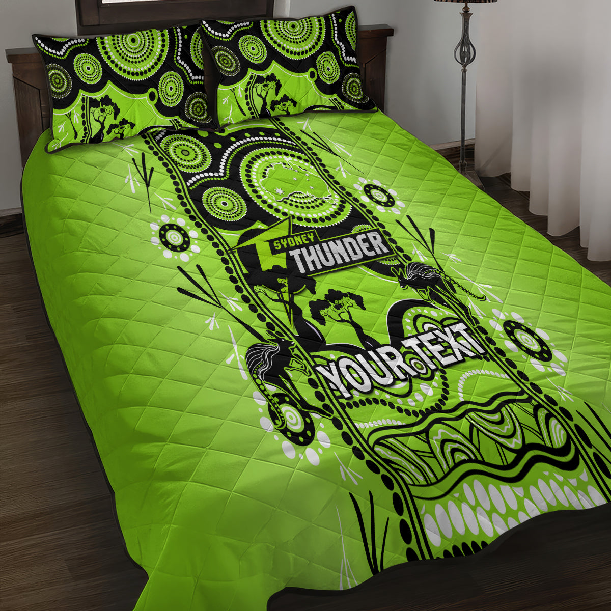 custom-sydney-thunder-cricket-quilt-bed-set-happy-australia-day-aboriginal-art