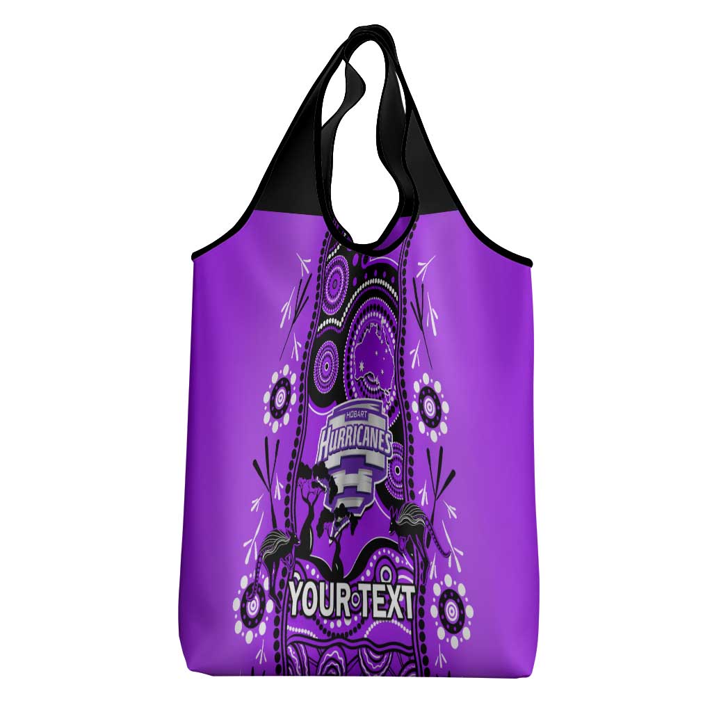 Custom Hobart Hurricanes Cricket Grocery Bag Happy Australia Day Aboriginal Art