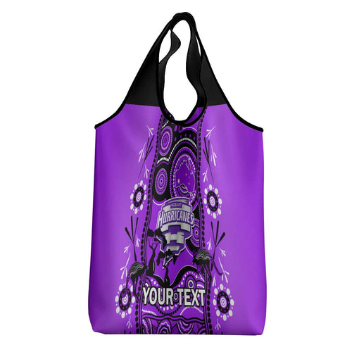 Custom Hobart Hurricanes Cricket Grocery Bag Happy Australia Day Aboriginal Art