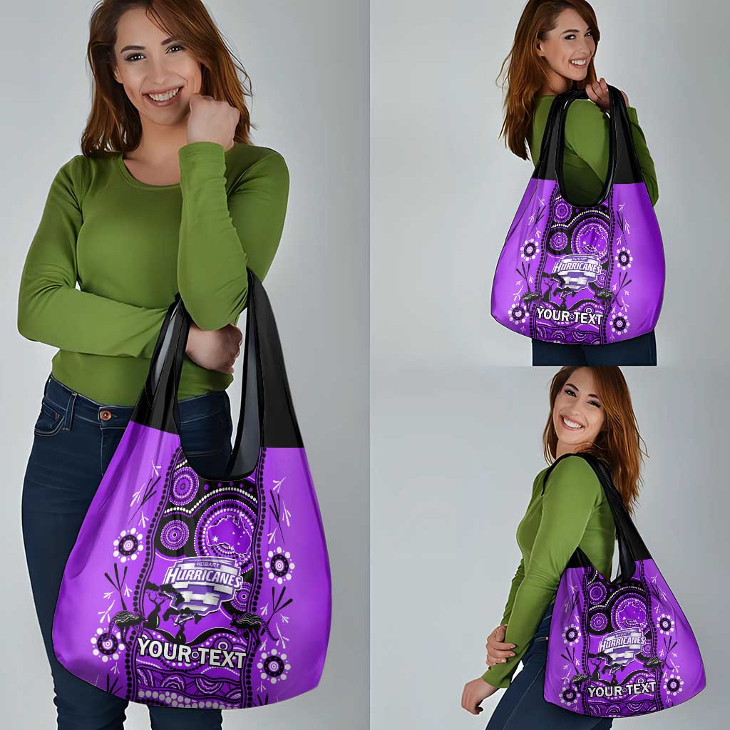 Custom Hobart Hurricanes Cricket Grocery Bag Happy Australia Day Aboriginal Art