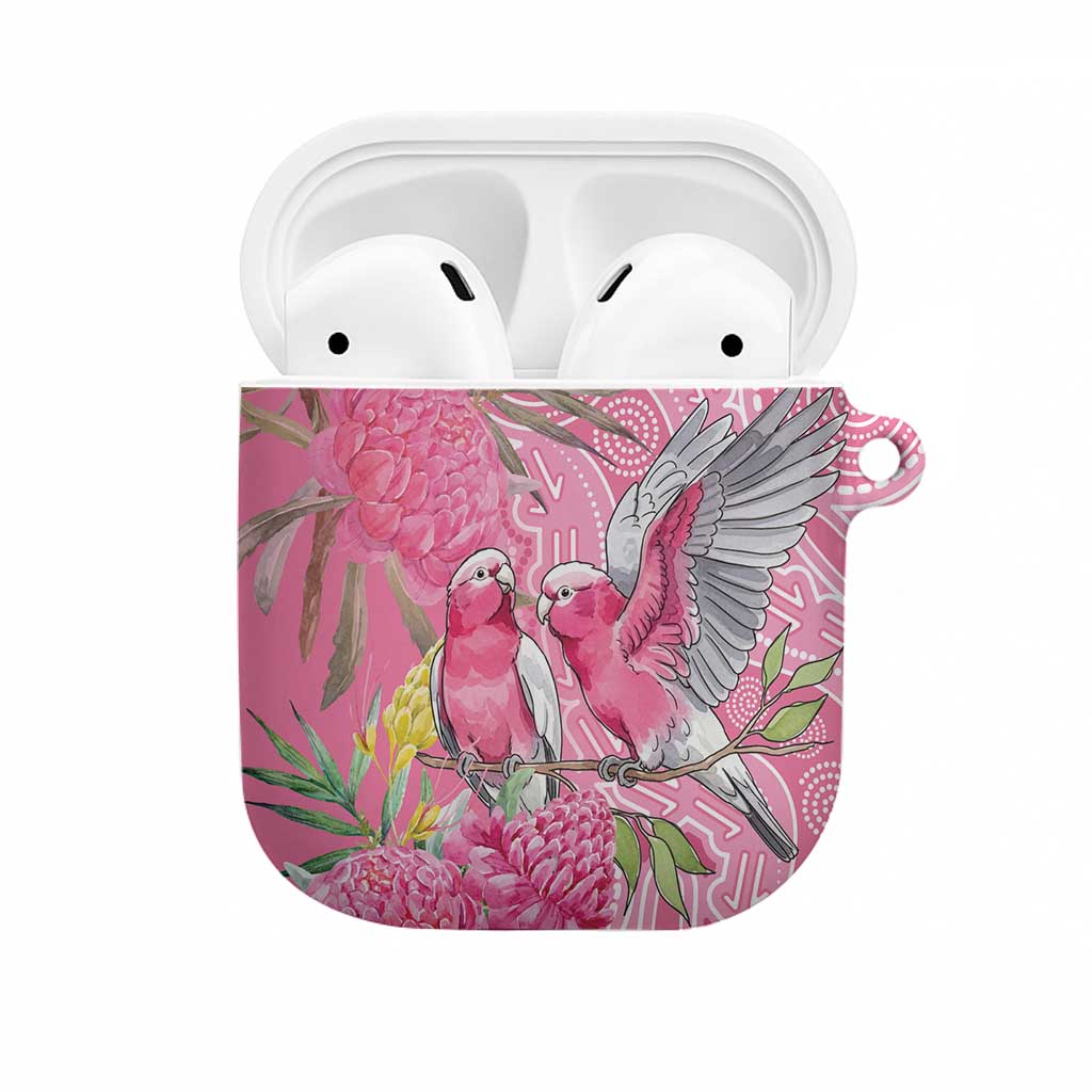Australia Pink Galah AirPods Case Rose-breasted Cockatoo Waratah Indigenous Art - Aussie Hoodie