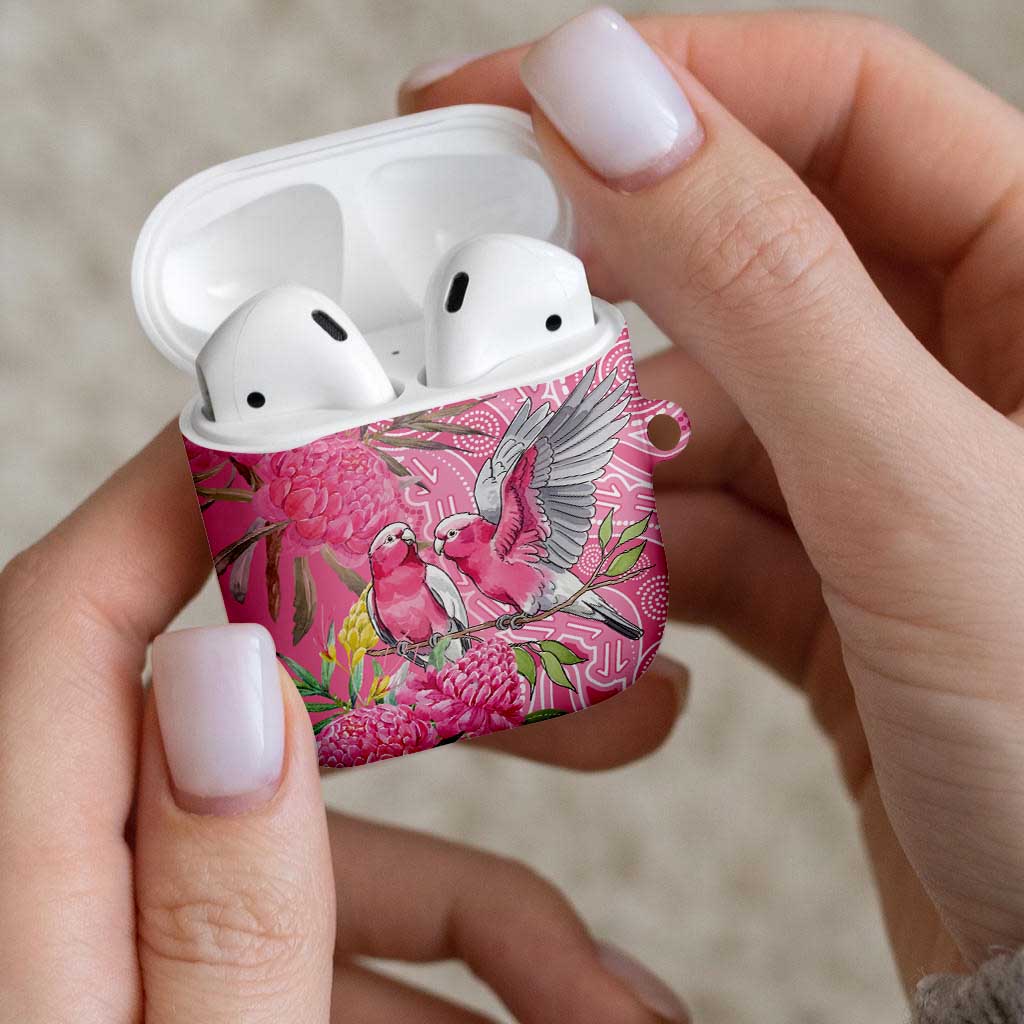 Australia Pink Galah AirPods Case Rose-breasted Cockatoo Waratah Indigenous Art - Aussie Hoodie