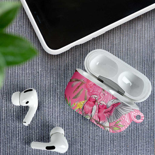 Australia Pink Galah AirPods Case Rose-breasted Cockatoo Waratah Indigenous Art - Aussie Hoodie