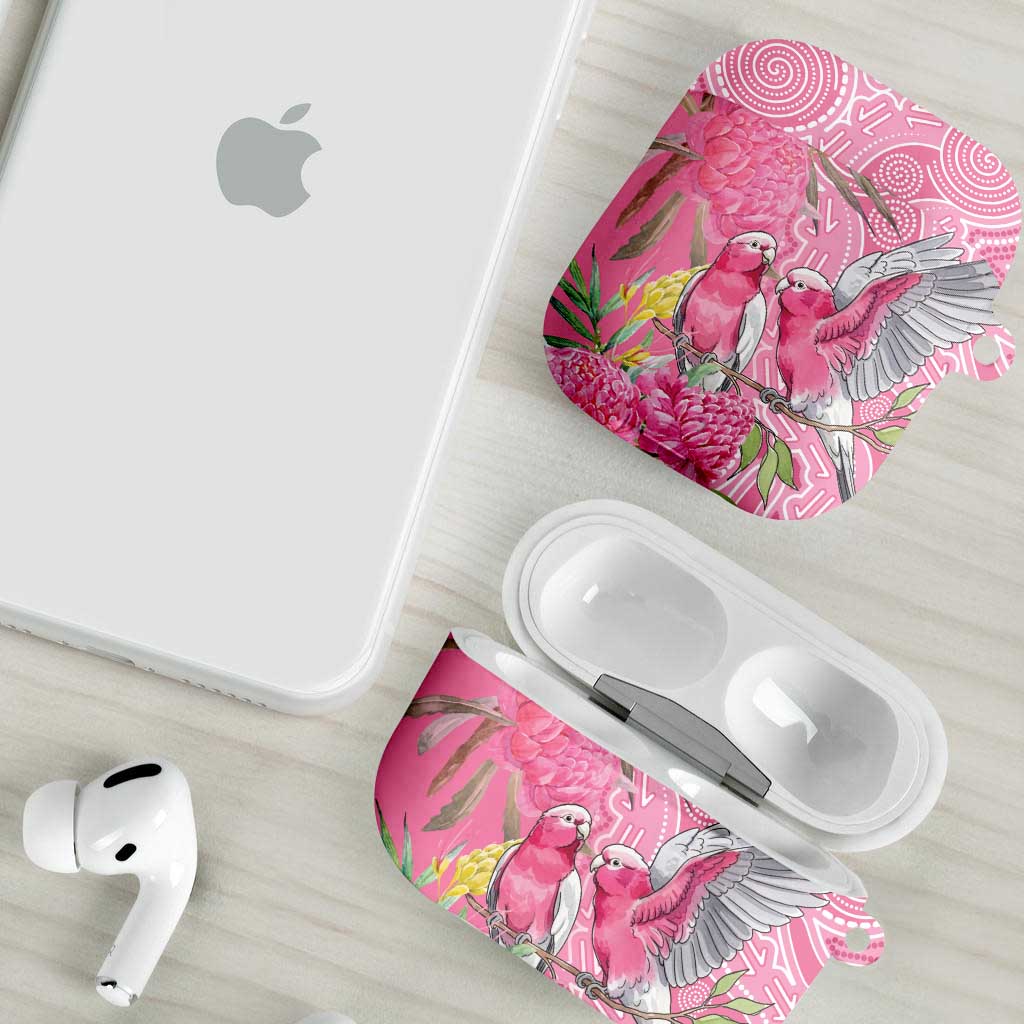 Australia Pink Galah AirPods Case Rose-breasted Cockatoo Waratah Indigenous Art - Aussie Hoodie
