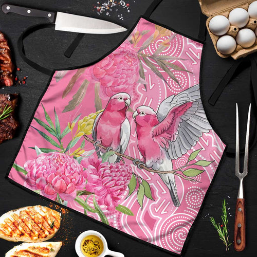 Australia Pink Galah Apron Rose-breasted Cockatoo Waratah Indigenous Art - Aussie Hoodie