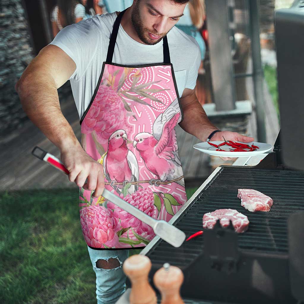 Australia Pink Galah Apron Rose-breasted Cockatoo Waratah Indigenous Art - Aussie Hoodie