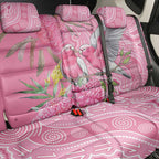 Australia Pink Galah Back Car Seat Cover Rose-breasted Cockatoo Waratah Indigenous Art - Aussie Hoodie