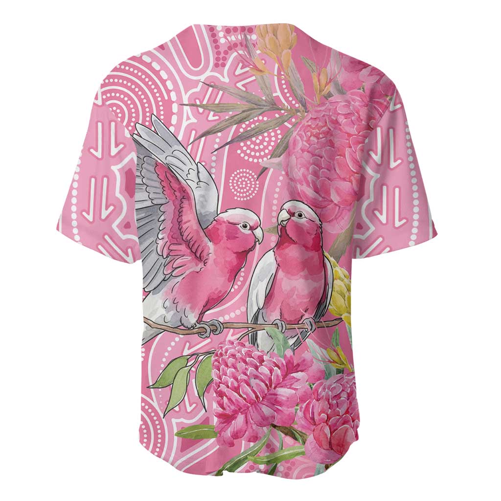 Australia Pink Galah Baseball Jersey Rose-breasted Cockatoo Waratah Indigenous Art - Aussie Hoodie