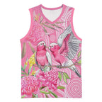 Australia Pink Galah Basketball Jersey Rose-breasted Cockatoo Waratah Indigenous Art - Aussie Hoodie