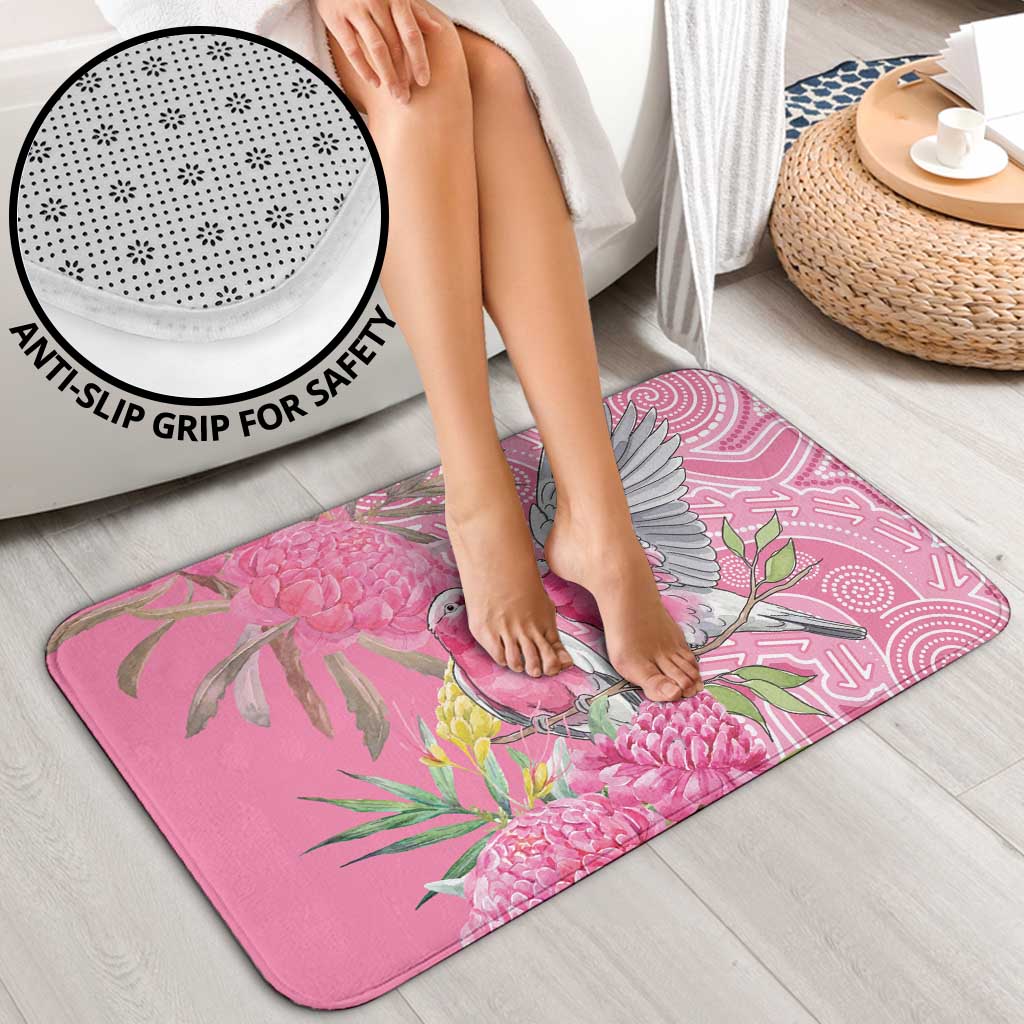 Australia Pink Galah Bathroom Set Rose-breasted Cockatoo Waratah Indigenous Art - Aussie Hoodie