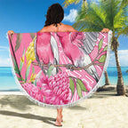 Australia Pink Galah Beach Blanket Rose-breasted Cockatoo Waratah Indigenous Art - Aussie Hoodie