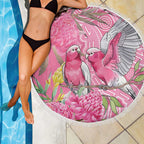 Australia Pink Galah Beach Blanket Rose-breasted Cockatoo Waratah Indigenous Art - Aussie Hoodie