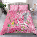 Australia Pink Galah Bedding Set Rose-breasted Cockatoo Waratah Indigenous Art - Aussie Hoodie