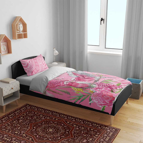 Australia Pink Galah Bedding Set Rose-breasted Cockatoo Waratah Indigenous Art - Aussie Hoodie