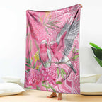 Australia Pink Galah Blanket Rose-breasted Cockatoo Waratah Indigenous Art - Aussie Hoodie