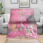 Australia Pink Galah Blanket Rose-breasted Cockatoo Waratah Indigenous Art - Aussie Hoodie
