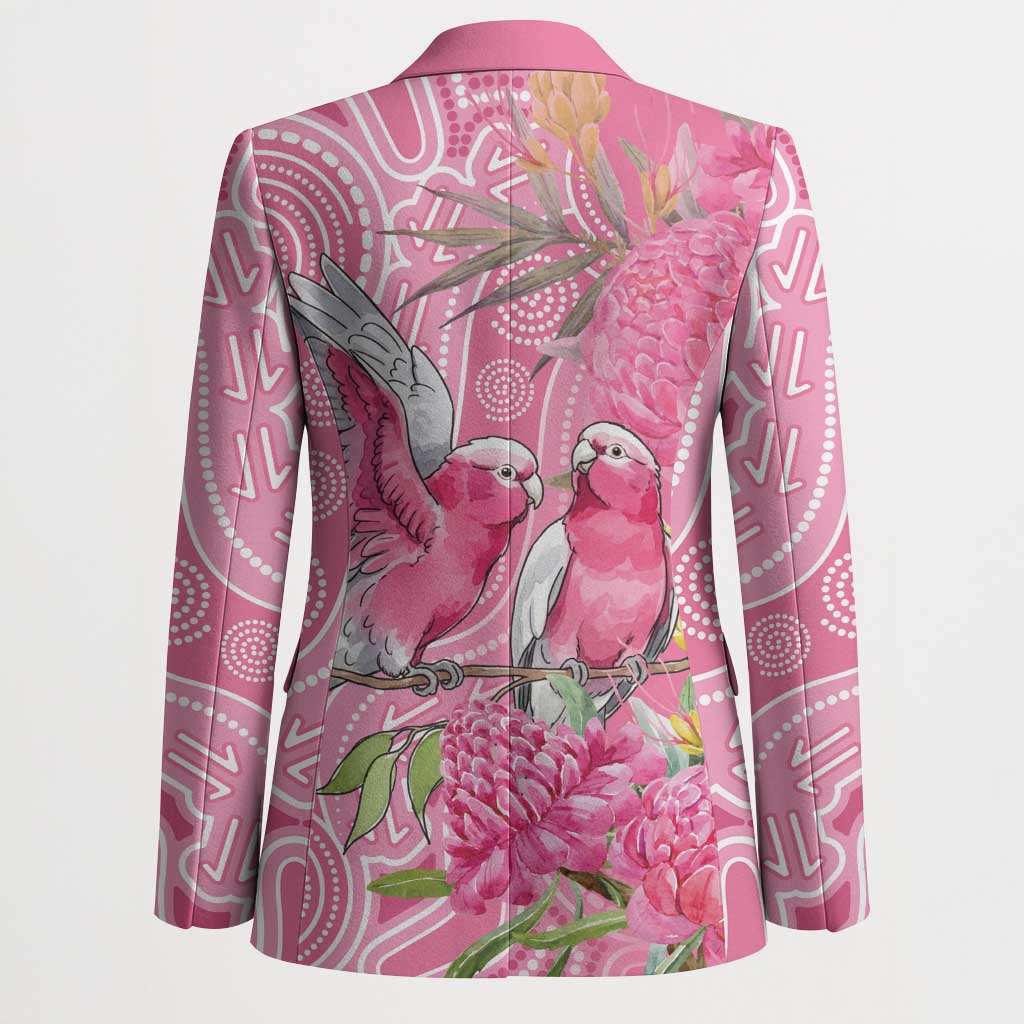 Australia Pink Galah Blazer Rose-breasted Cockatoo Waratah Indigenous Art - Aussie Hoodie