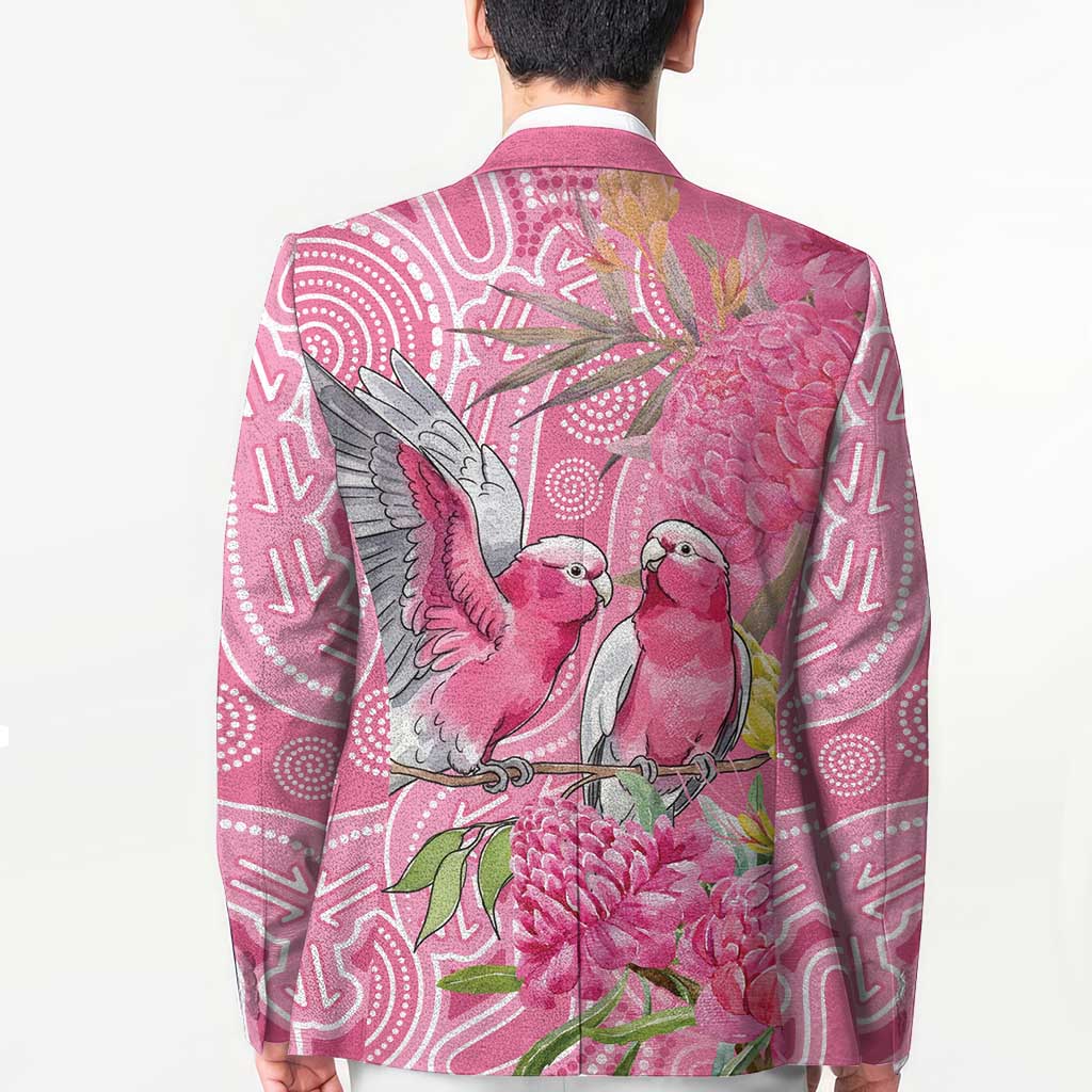 Australia Pink Galah Blazer Rose-breasted Cockatoo Waratah Indigenous Art - Aussie Hoodie