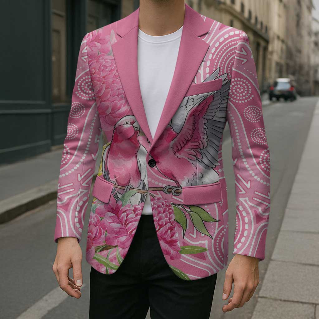 Australia Pink Galah Blazer Rose-breasted Cockatoo Waratah Indigenous Art - Aussie Hoodie