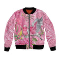 Australia Pink Galah Bomber Jacket Rose-breasted Cockatoo Waratah Indigenous Art - Aussie Hoodie