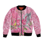 Australia Pink Galah Bomber Jacket Rose-breasted Cockatoo Waratah Indigenous Art - Aussie Hoodie