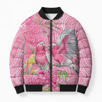 Australia Pink Galah Bomber Puffer Jacket Rose-breasted Cockatoo Waratah Indigenous Art - Aussie Hoodie