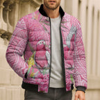 Australia Pink Galah Bomber Puffer Jacket Rose-breasted Cockatoo Waratah Indigenous Art - Aussie Hoodie