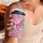 Australia Pink Galah 4 in 1 Can Cooler Tumbler Rose-breasted Cockatoo Waratah Indigenous Art - Aussie Hoodie
