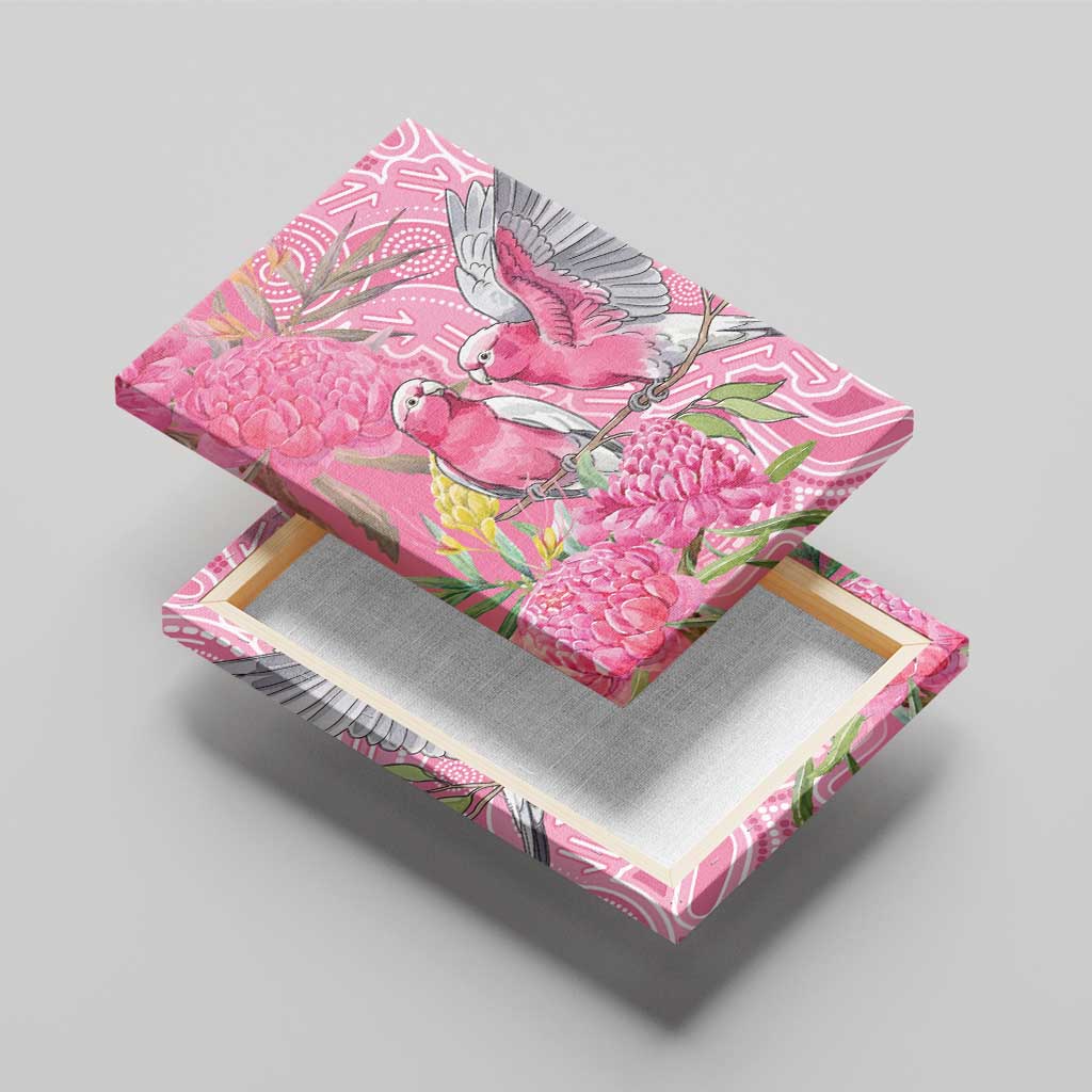 Australia Pink Galah Canvas Wall Art Rose-breasted Cockatoo Waratah Indigenous Art - Aussie Hoodie