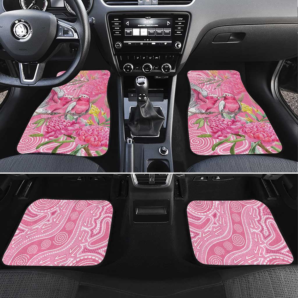 Australia Pink Galah Car Mats Rose-breasted Cockatoo Waratah Indigenous Art - Aussie Hoodie