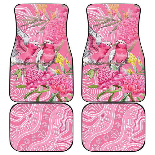 Australia Pink Galah Car Mats Rose-breasted Cockatoo Waratah Indigenous Art - Aussie Hoodie