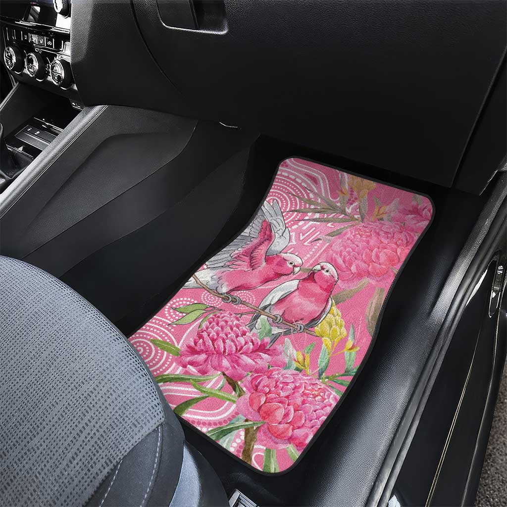 Australia Pink Galah Car Mats Rose-breasted Cockatoo Waratah Indigenous Art - Aussie Hoodie